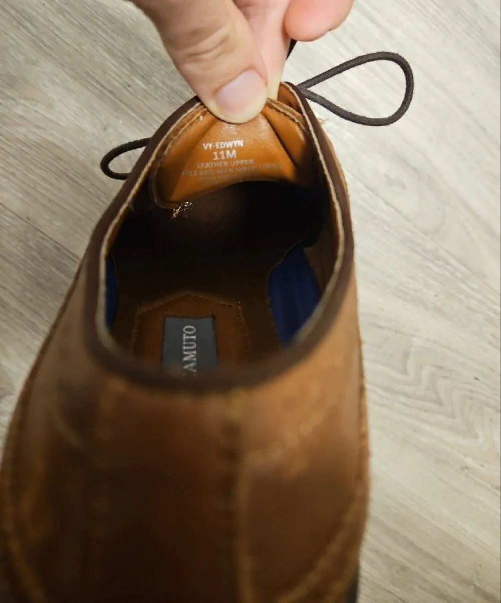 Vince Camuto Brown Leather Wingtip Oxfords